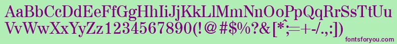 A850RomanRegular Font – Purple Fonts on Green Background