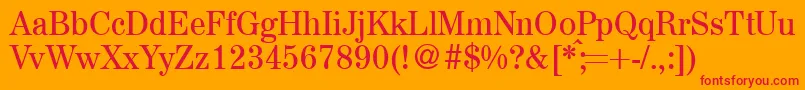 フォントA850RomanRegular – オレンジの背景に赤い文字