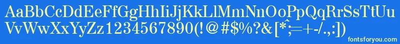 A850RomanRegular Font – Yellow Fonts on Blue Background