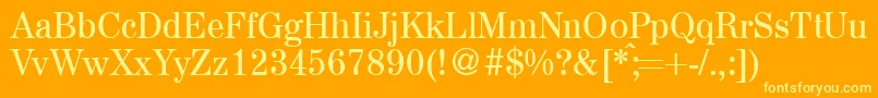 A850RomanRegular Font – Yellow Fonts on Orange Background