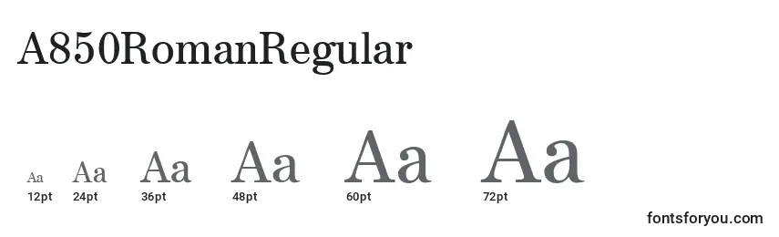 A850RomanRegular Font Sizes