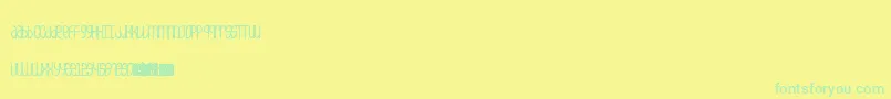 Czcionka 5champagneUnicase – zielone czcionki na żółtym tle
