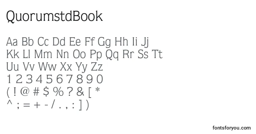 QuorumstdBook-fontti – aakkoset, numerot, erikoismerkit