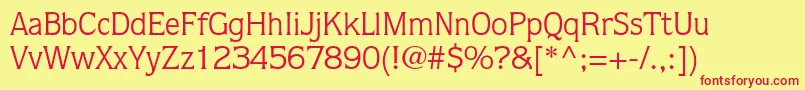 QuorumstdBook Font – Red Fonts on Yellow Background