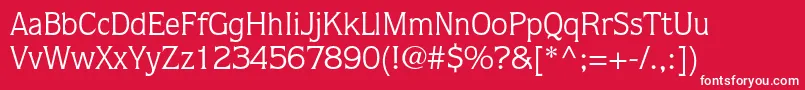 フォントQuorumstdBook – 赤い背景に白い文字