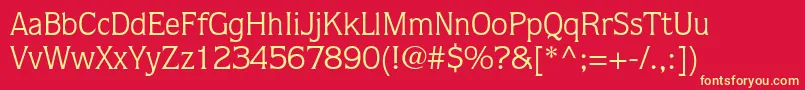 QuorumstdBook Font – Yellow Fonts on Red Background