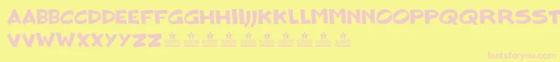 BlockheadDudePersonalUse Font – Pink Fonts on Yellow Background