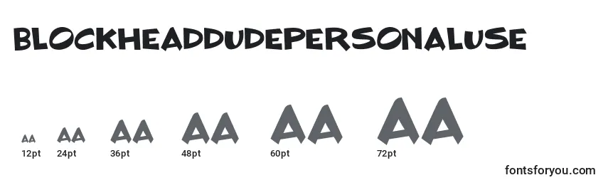 BlockheadDudePersonalUse Font Sizes