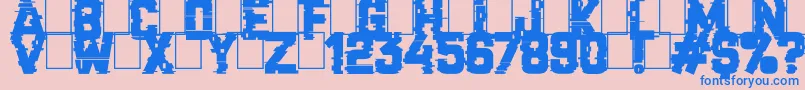 CrackedCode Font – Blue Fonts on Pink Background