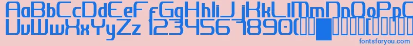 JhDigitalNominal Font – Blue Fonts on Pink Background