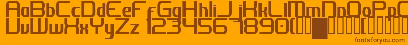 JhDigitalNominal Font – Brown Fonts on Orange Background