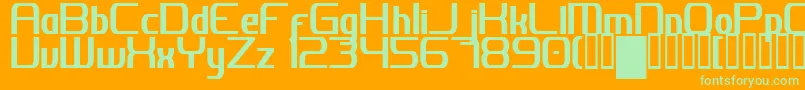 JhDigitalNominal Font – Green Fonts on Orange Background