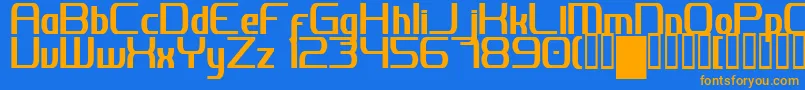 En savoir plus sur la police JhDigitalNominal Police JhDigitalNominal – polices orange sur fond bleu