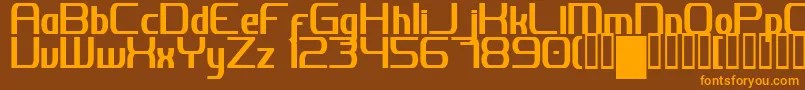 Czcionka JhDigitalNominal – pomarańczowe czcionki na brązowym tle