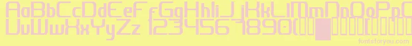 JhDigitalNominal Font – Pink Fonts on Yellow Background