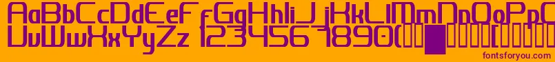 JhDigitalNominal Font – Purple Fonts on Orange Background