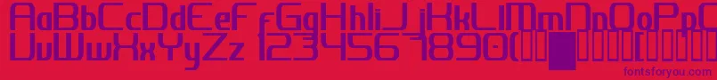 JhDigitalNominal Font – Purple Fonts on Red Background