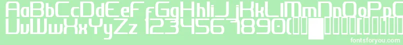フォントJhDigitalNominal – 緑の背景に白い文字