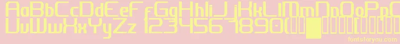 JhDigitalNominal Font – Yellow Fonts on Pink Background