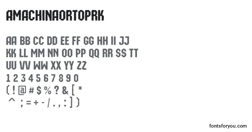 AMachinaortoprk Font – alphabet, numbers, special characters