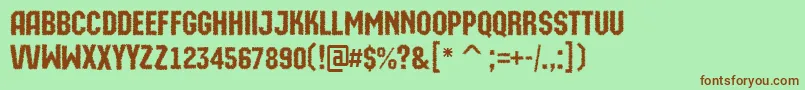 AMachinaortoprk Font – Brown Fonts on Green Background