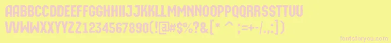 AMachinaortoprk Font – Pink Fonts on Yellow Background