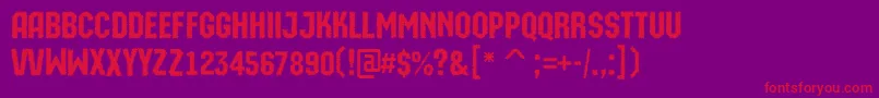 フォントAMachinaortoprk – 紫の背景に赤い文字