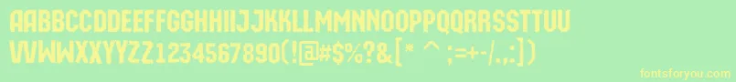 AMachinaortoprk Font – Yellow Fonts on Green Background