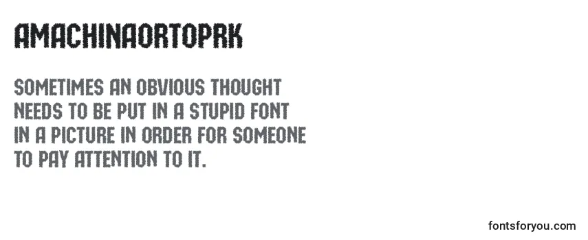 Review of the AMachinaortoprk Font