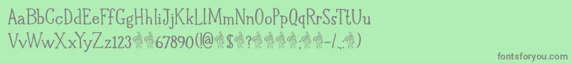 DkHalewynSemibold-Schriftart – Graue Schriften auf grünem Hintergrund