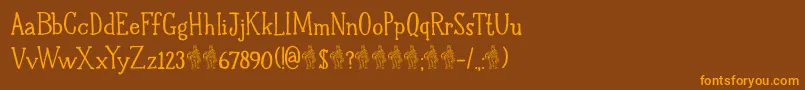DkHalewynSemibold Font – Orange Fonts on Brown Background
