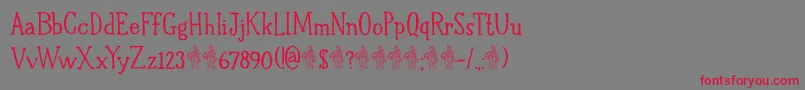 DkHalewynSemibold Font – Red Fonts on Gray Background