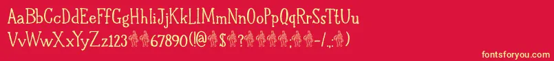 DkHalewynSemibold Font – Yellow Fonts on Red Background