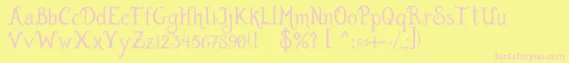 BurtonsDreamsByJenifferZ. Font – Pink Fonts on Yellow Background