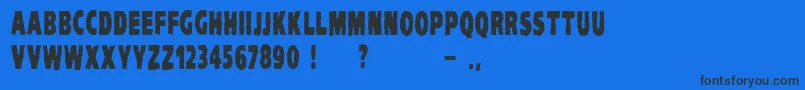 VtcKomikaheadlinerchewdup Font – Black Fonts on Blue Background