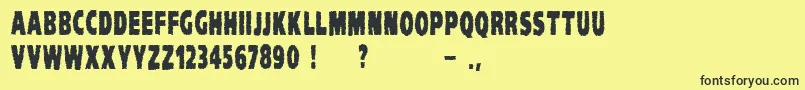 VtcKomikaheadlinerchewdup Font – Black Fonts on Yellow Background