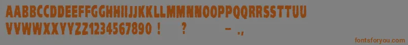 VtcKomikaheadlinerchewdup Font – Brown Fonts on Gray Background