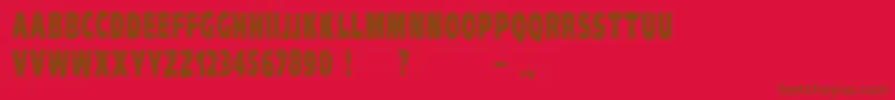 Więcej informacji o czcionce VtcKomikaheadlinerchewdup Czcionka VtcKomikaheadlinerchewdup – brązowe czcionki na czerwonym tle