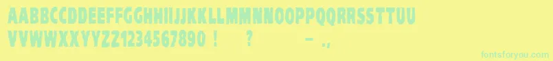 VtcKomikaheadlinerchewdup Font – Green Fonts on Yellow Background