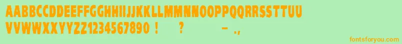 VtcKomikaheadlinerchewdup Font – Orange Fonts on Green Background