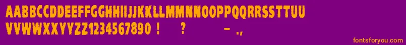 VtcKomikaheadlinerchewdup Font – Orange Fonts on Purple Background