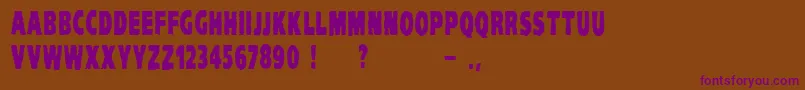 VtcKomikaheadlinerchewdup Font – Purple Fonts on Brown Background