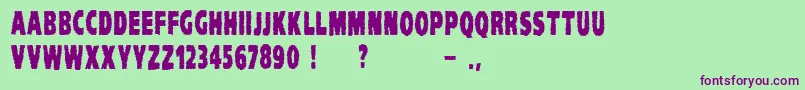 VtcKomikaheadlinerchewdup Font – Purple Fonts on Green Background