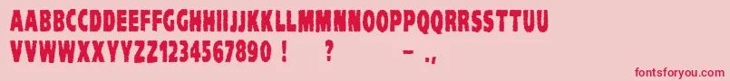 VtcKomikaheadlinerchewdup Font – Red Fonts on Pink Background