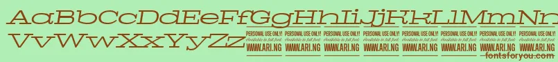 PigeonlightitalPersonal Font – Brown Fonts on Green Background