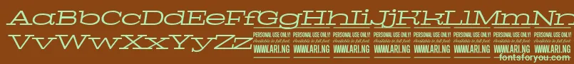 PigeonlightitalPersonal Font – Green Fonts on Brown Background