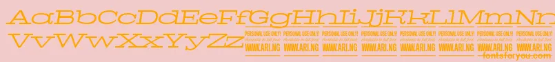 PigeonlightitalPersonal Font – Orange Fonts on Pink Background