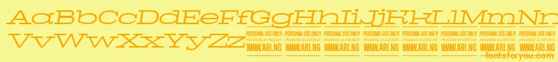 PigeonlightitalPersonal Font – Orange Fonts on Yellow Background