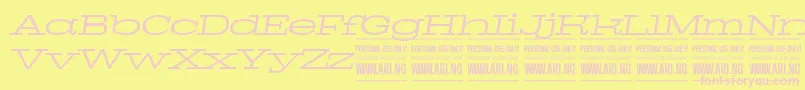 PigeonlightitalPersonal Font – Pink Fonts on Yellow Background