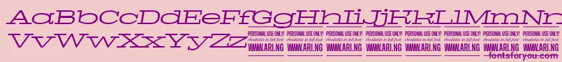 PigeonlightitalPersonal Font – Purple Fonts on Pink Background